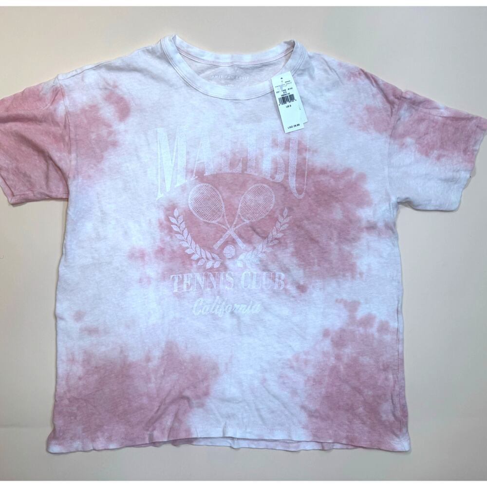 NWT American Eagle‎ "Malibu Tennis Club" Tie-Dye Graphic T-Shirt – Size S